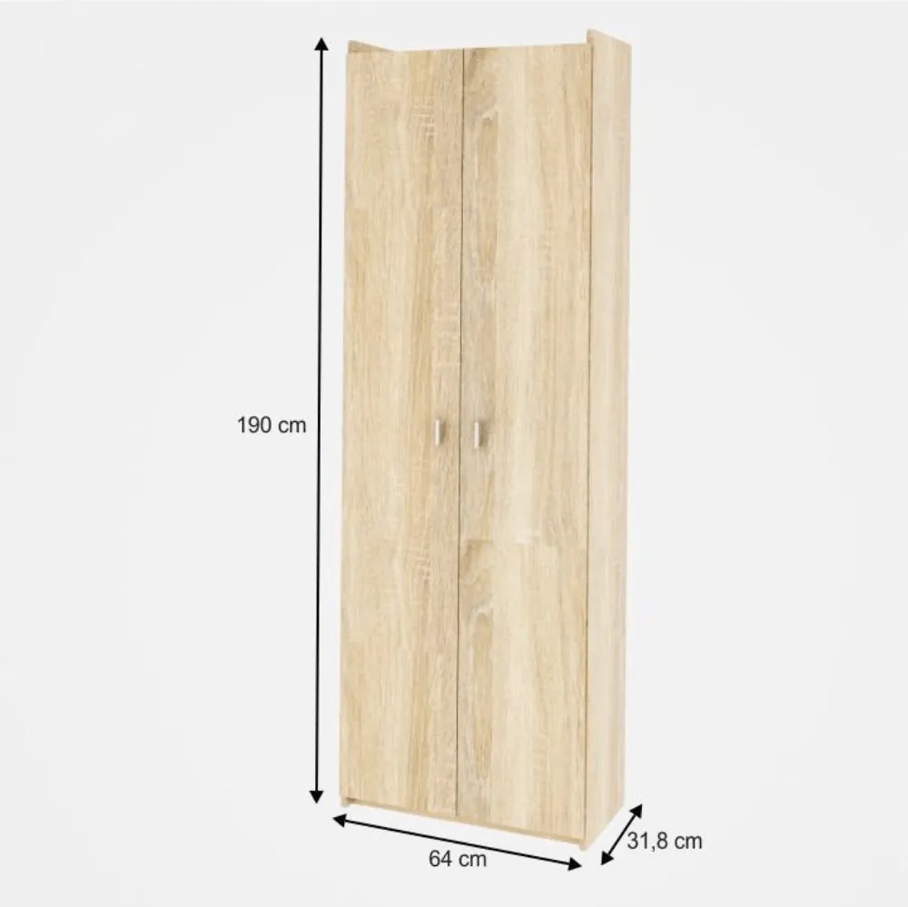 Polcos szekrény, DTD laminált, sonoma tölgyfa, NATALI TIP 2