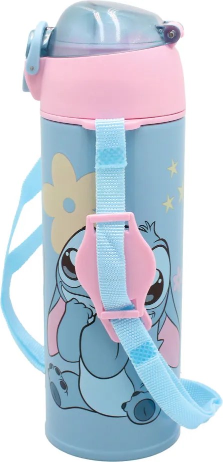 Disney Lilo és Stitch, a csillagkutya Universe alumínium thermo szívószálas kulacs 450 ml