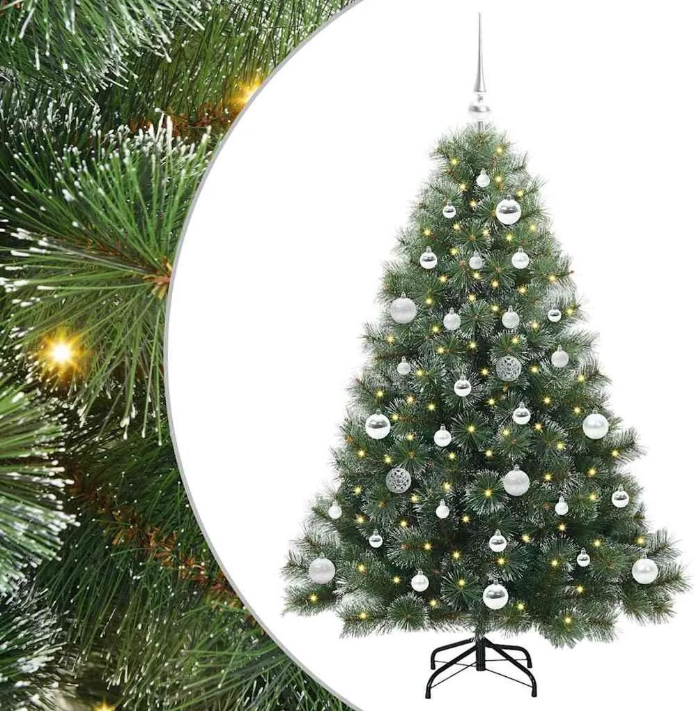 vidaXL Mű karácsonyfa 150 LED-del állvánnyal Zöld 150 cm PE és PVC