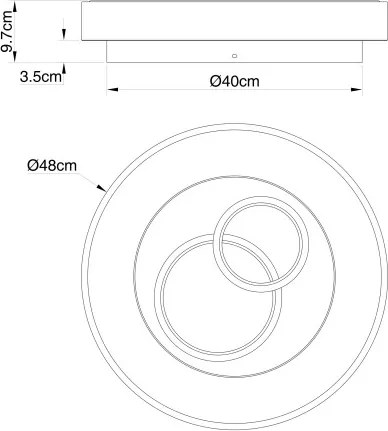 GLOBO 48416-50R MAVY Kerek Mennyezeti Lámpa IP20