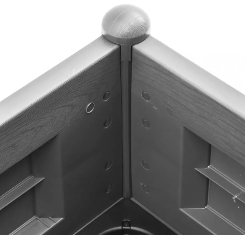 kőszürke kerti PP magaságyás 100 x 43 x 35 cm