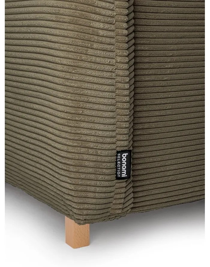 Zöld kordbársony kinyitható sarokkanapé (variálható) Tori – Bonami Selection