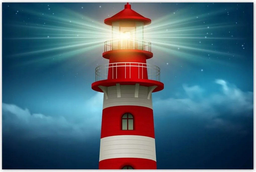 Poszterek 120x80 Világítótorony éjszaka