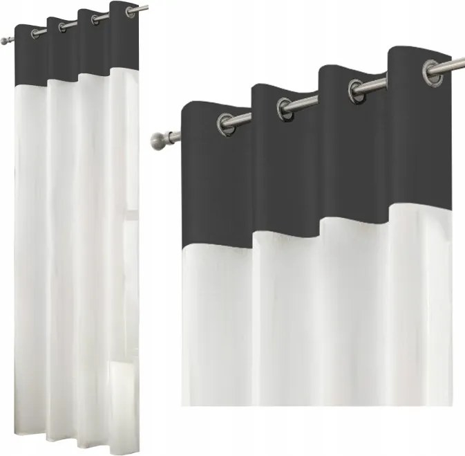 Függöny Kész Fátyol Függöny Szövet Színes 145x250