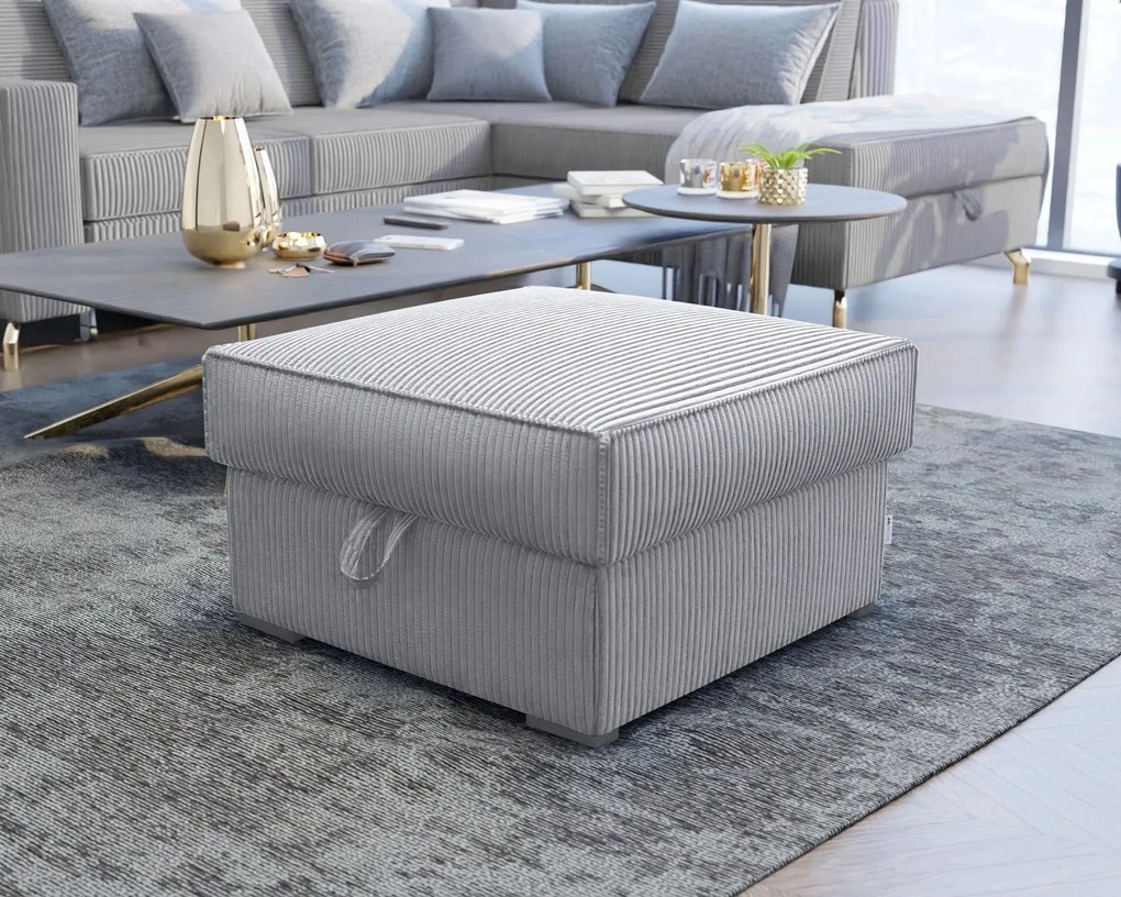 Világosszürke SMART COSARO tárolós puff, 65x65 cm