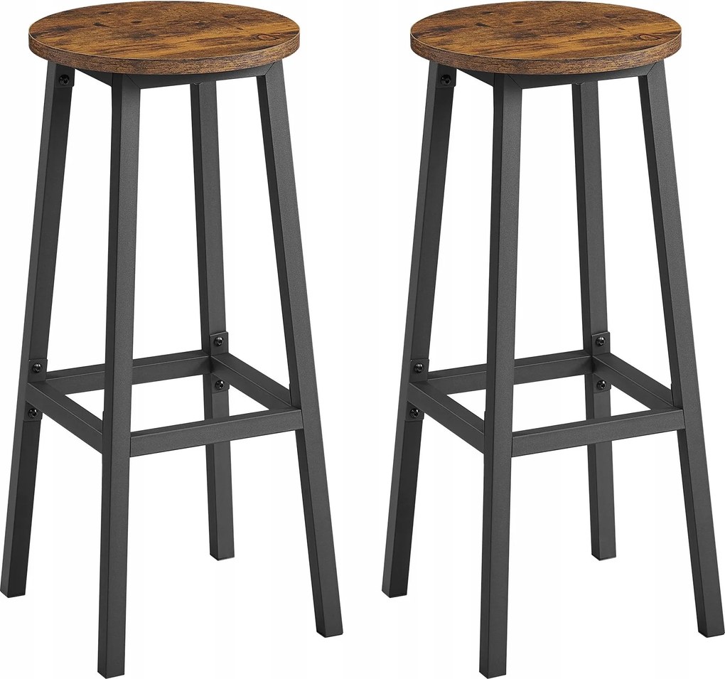 Songmics bárszék 74 cm – barna, ipari stílus, kényelmes ülés