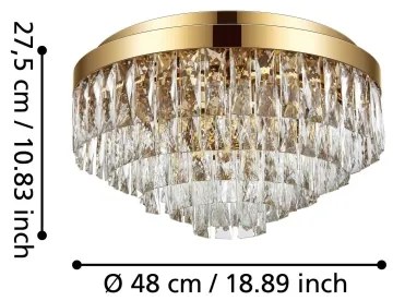 Eglo 39457 - Mennyezeti lámpa VALPARAISO 8xE14/40W/230V arany