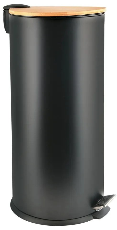 Matt fekete acél pedálos szemetes 30 l Adonis – Spirella