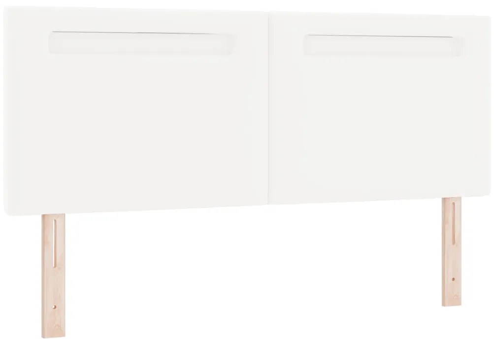 Boxspring ágy matraccal, Fehér, 140 x 190 cm, Műbőr