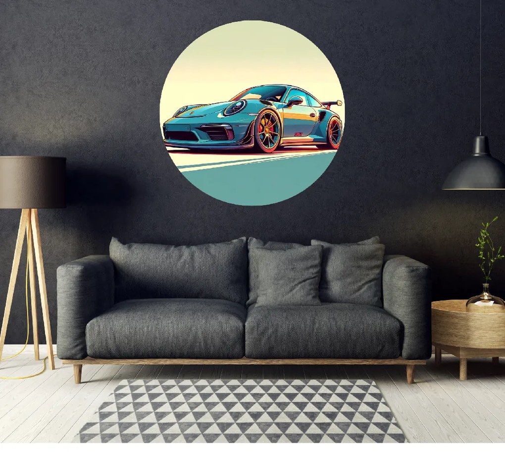 PIPPER. Kör alakú falmatrica "Porsche 911" Méret: 60cm