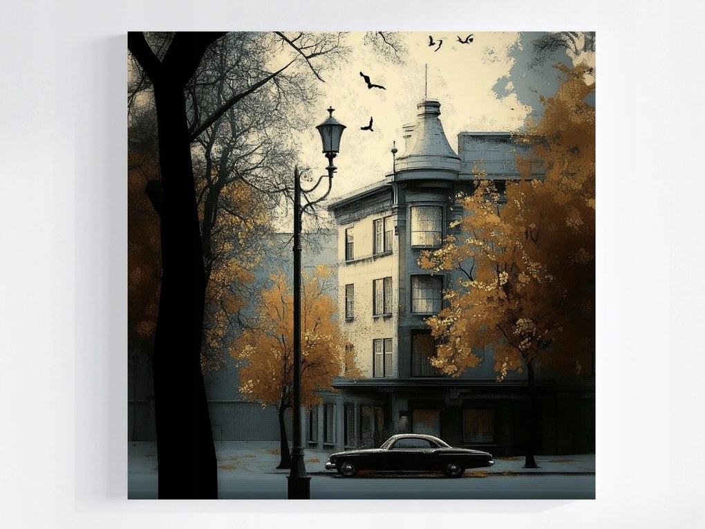 Vászonkép Canvas Grafika Város Utca Bérház Autó 40x40