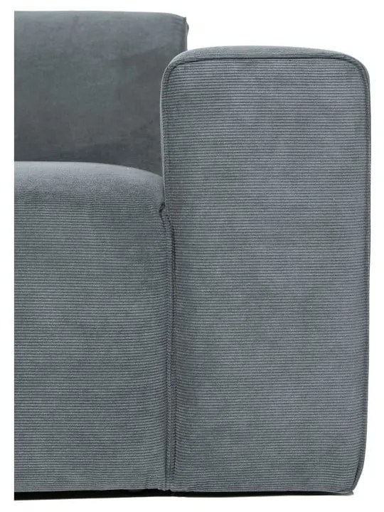 Szürke kordbársony sarokkanapé (jobb oldali) Sting – Scandic