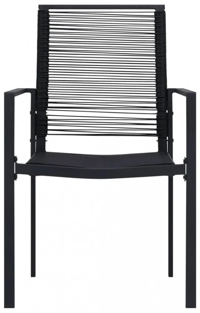 2 db fekete PVC rattan kerti szék