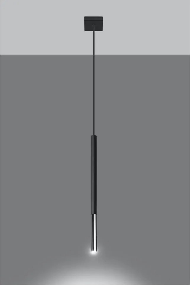 Fekete-ezüstszínű fém függőlámpa Asarot – Sollux