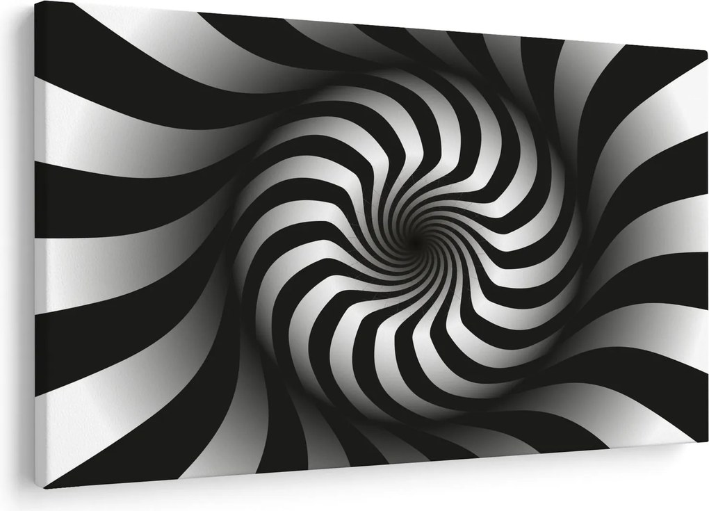 Absztrakt kép egy fekete-fehér spirál (90x60 cm)