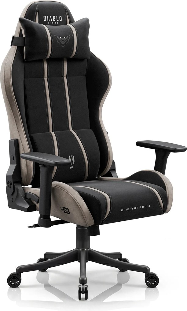 Gamer szék szövet Small Size, fekete-bézs: Diablo X-One 2.0 Camel Black