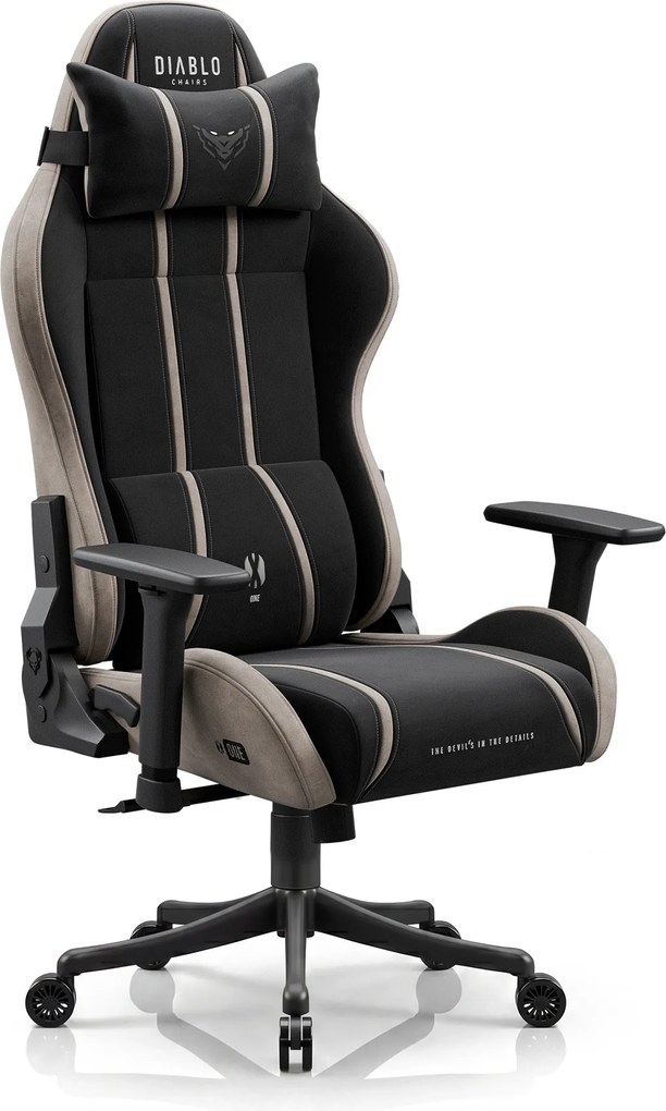 Szövet gamer szék fekete-bézs Diablo X-One 2.0 Camel Black Small