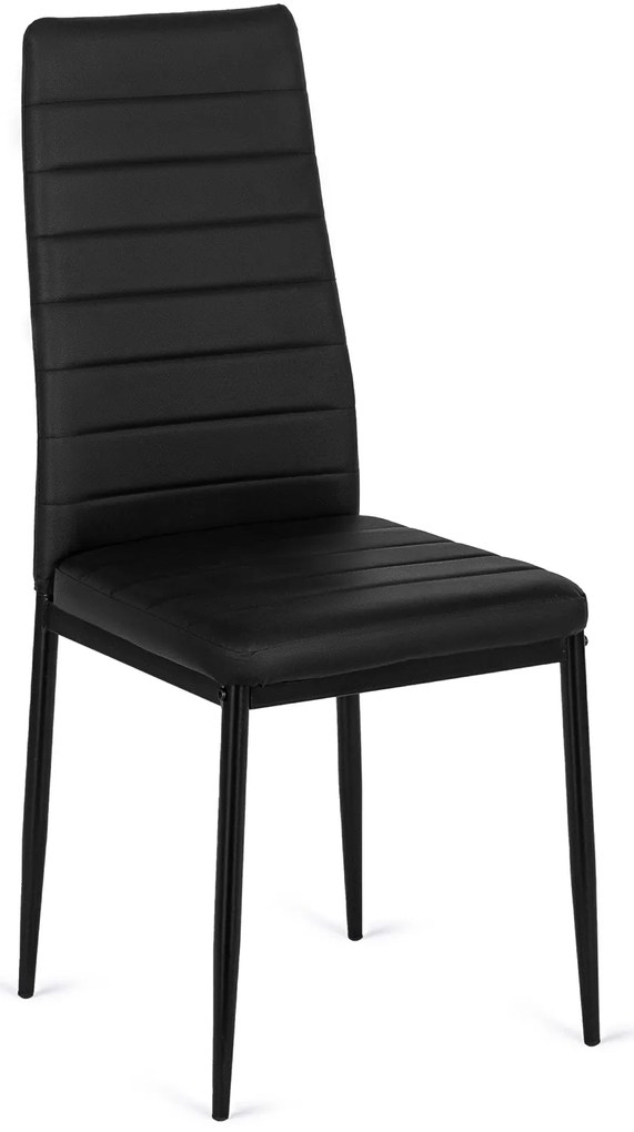 Bőrhatású étkezőszék NARIS, fekete műbőr