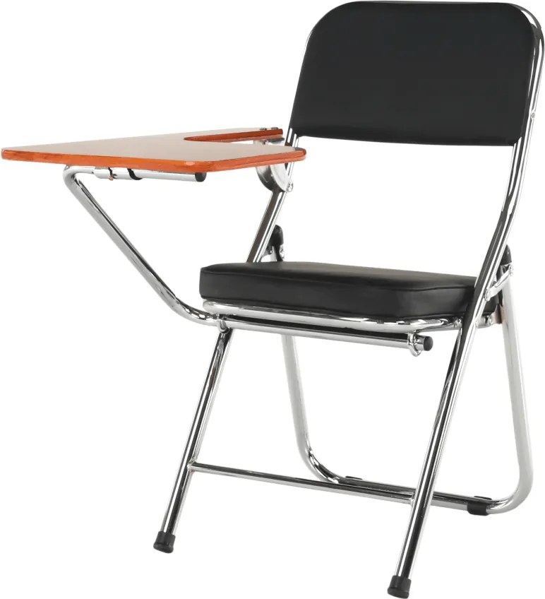 Szék írólappal, fekete/natúr, TEKER