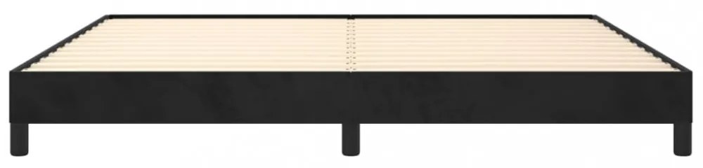 fekete bársony ágykeret matrac nélkül 200 x 200 cm