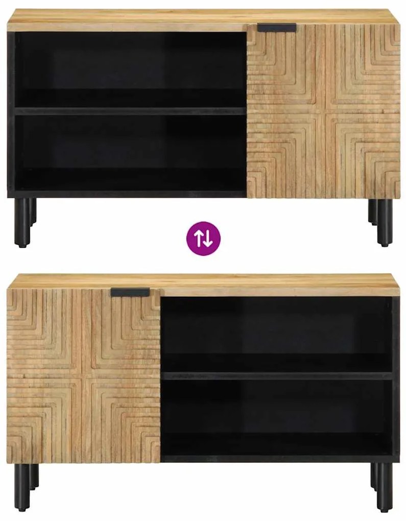 barna tömör mangófa TV-szekrény 80 x 31,5 x 46 cm