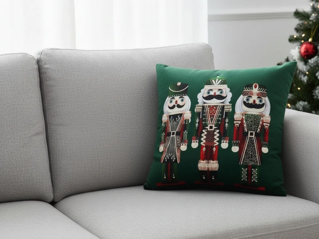 Karácsonyi párnahuzat NUTCRACKER 45x45 cm, zöld