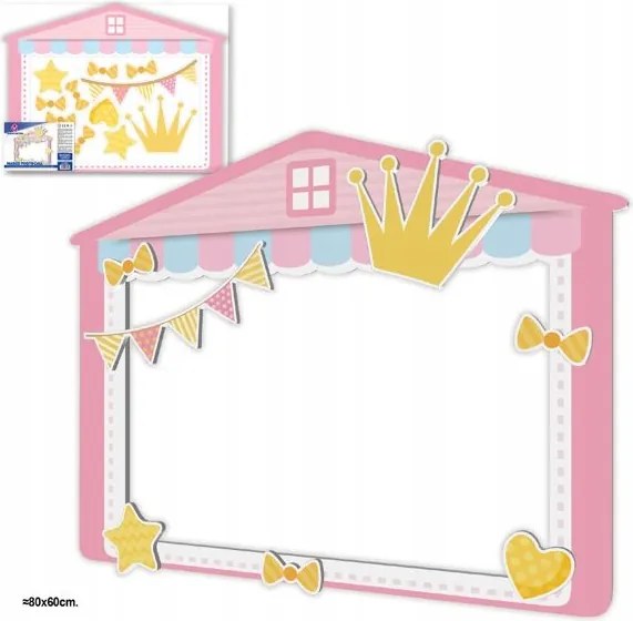 Bájos rózsaszín képkeret koronával 2 db