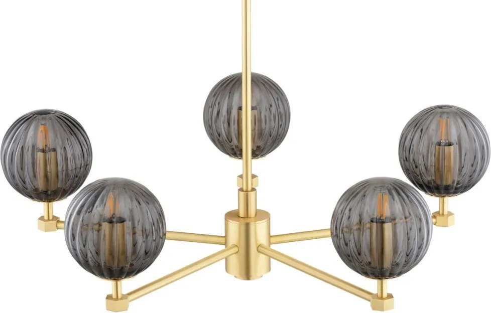 ARGON 2186 PALOMA Modern Csillár Füstös, Csiszolt Sárgaréz E14 IP20