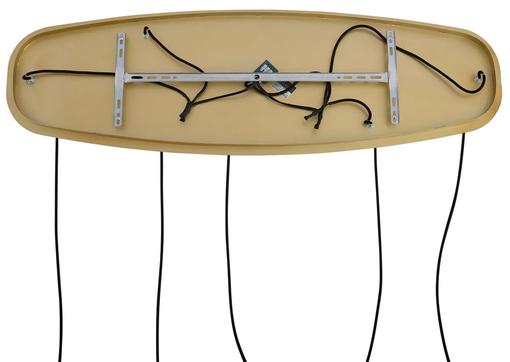 Hotel Chic függőlámpa sárgaréz borostyánszínű üveggel, 5-lámpás - Gus