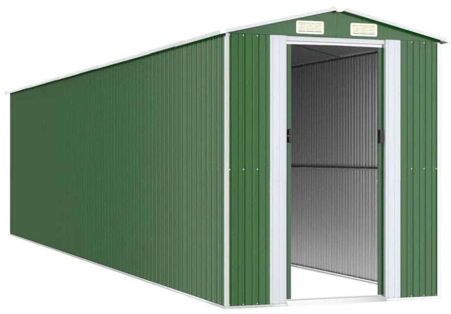 zöld horganyzott acél kerti fészer 192x855x223 cm