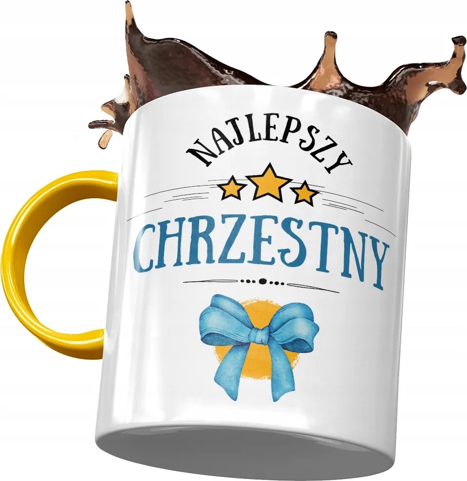 Sárga Bögre Keresztelő Családnak Ajándék Nyomtatott Fotóval