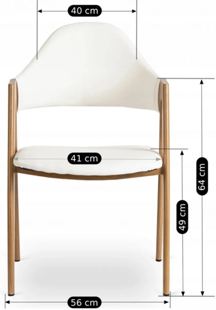 Fehér Eco-bőr Étkezőszék WILLY