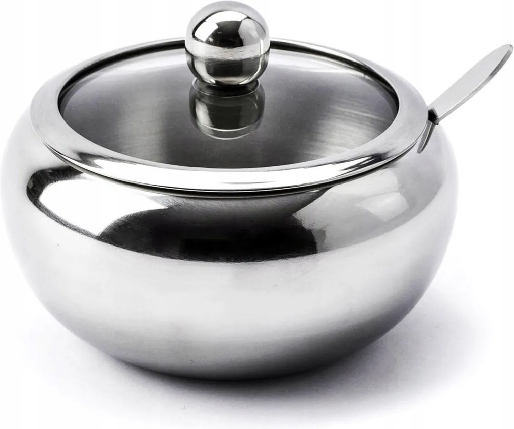 Cukortartó kanállal 560ml ezüst fényes cukrászda Brunbeste BB-1155