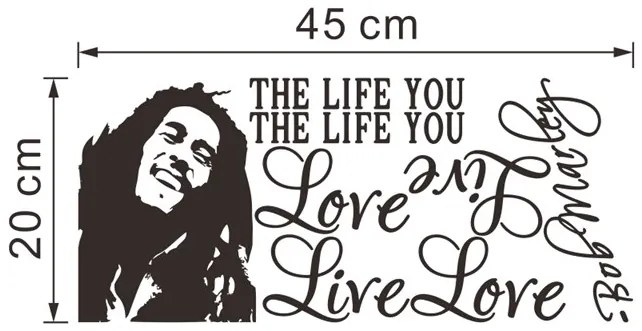 Falmatrica "Szerelmi élet - Bob Marley" 30x70cm