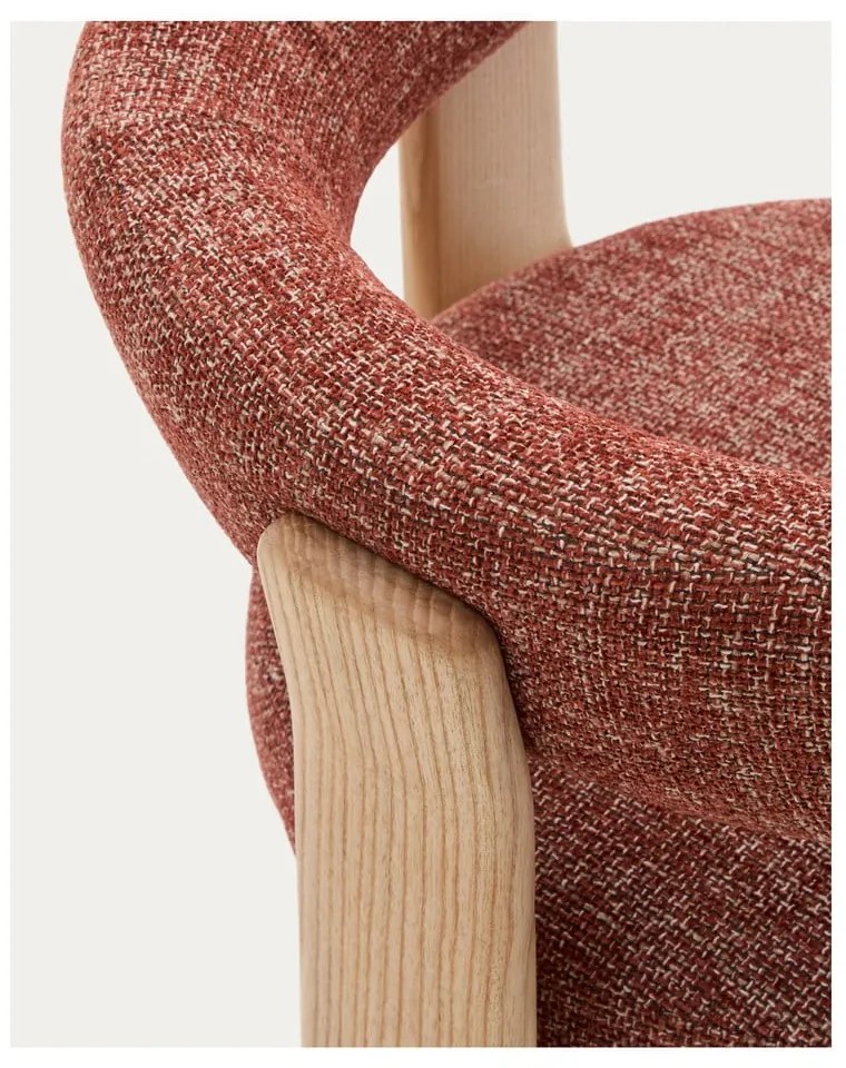 Natúr színű-terrakotta színű kőrisfa étkezőszék Granite – Kave Home