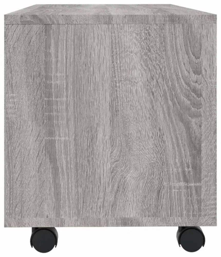 szürke sonoma színű szerelt fa TV-szekrény görgőkkel 90x35x35cm