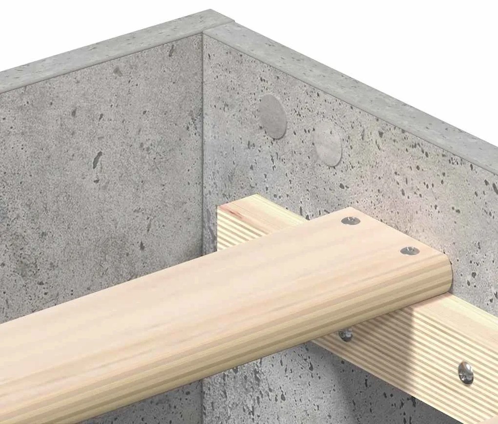 betonszürke szerelt fa ágykeret matrac nélkül 200 x 200 cm