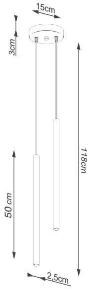 Sollux SL.1304 - Csillár zsinóron PASTELO 2xG9/8W/230V fekete