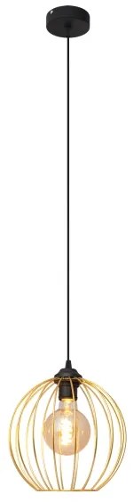 Csillár zsinóron MERCURE 1xE27/15W/230V arany/fekete