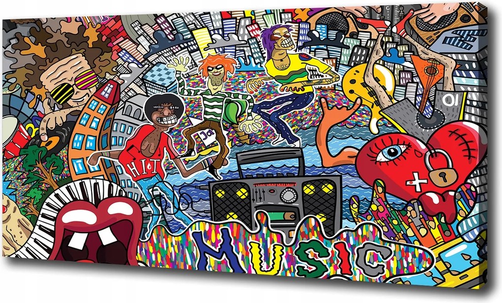 Vászonkép Zenés kollázs 100x70 cm
