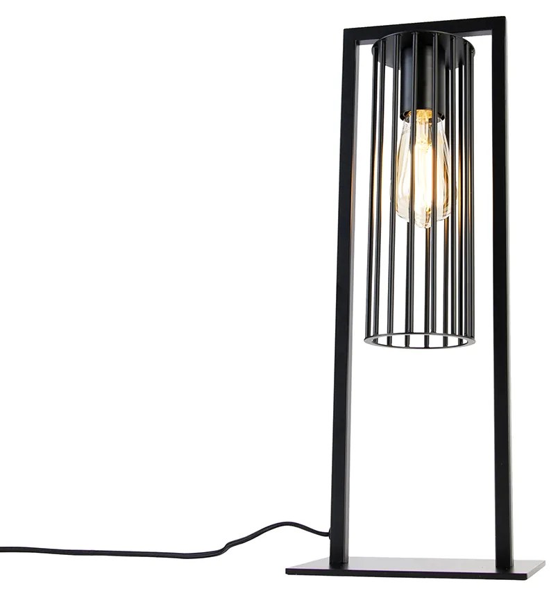 Okos modern asztali lámpa fekete, Wifi ST64-gyel - Balenco Wazo