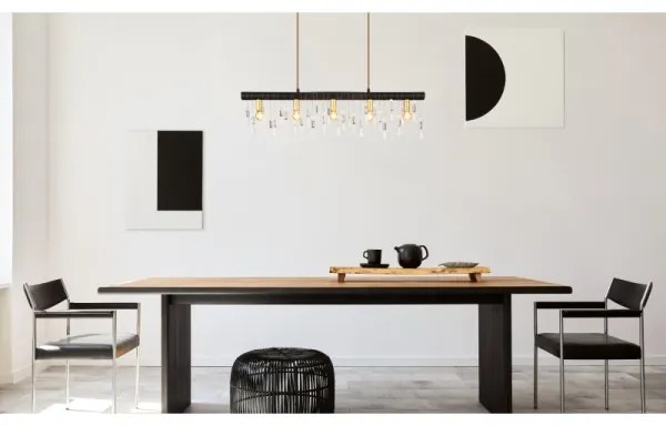 Globo 15532-5HB - KIRA függőlámpa kábellel 5xE14/40W/230V fekete