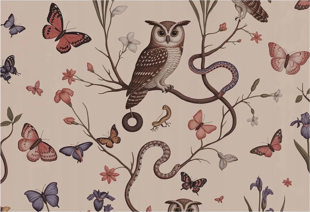 Flizelin fotótapéta Flizelin Design Bagoly természet 152x104 Ragasztó