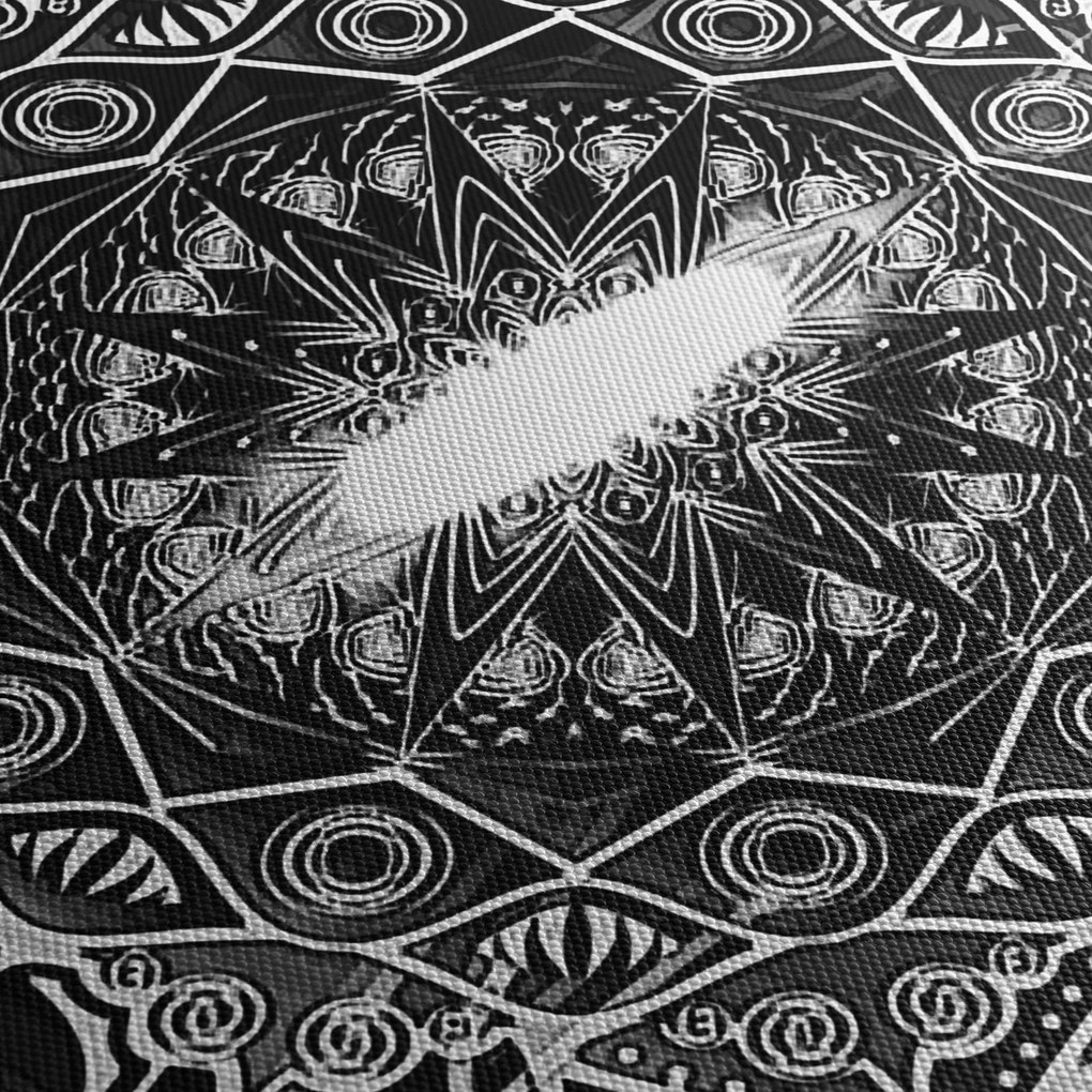 Fekete-fehér díszek képe (órával) (90x30 cm)