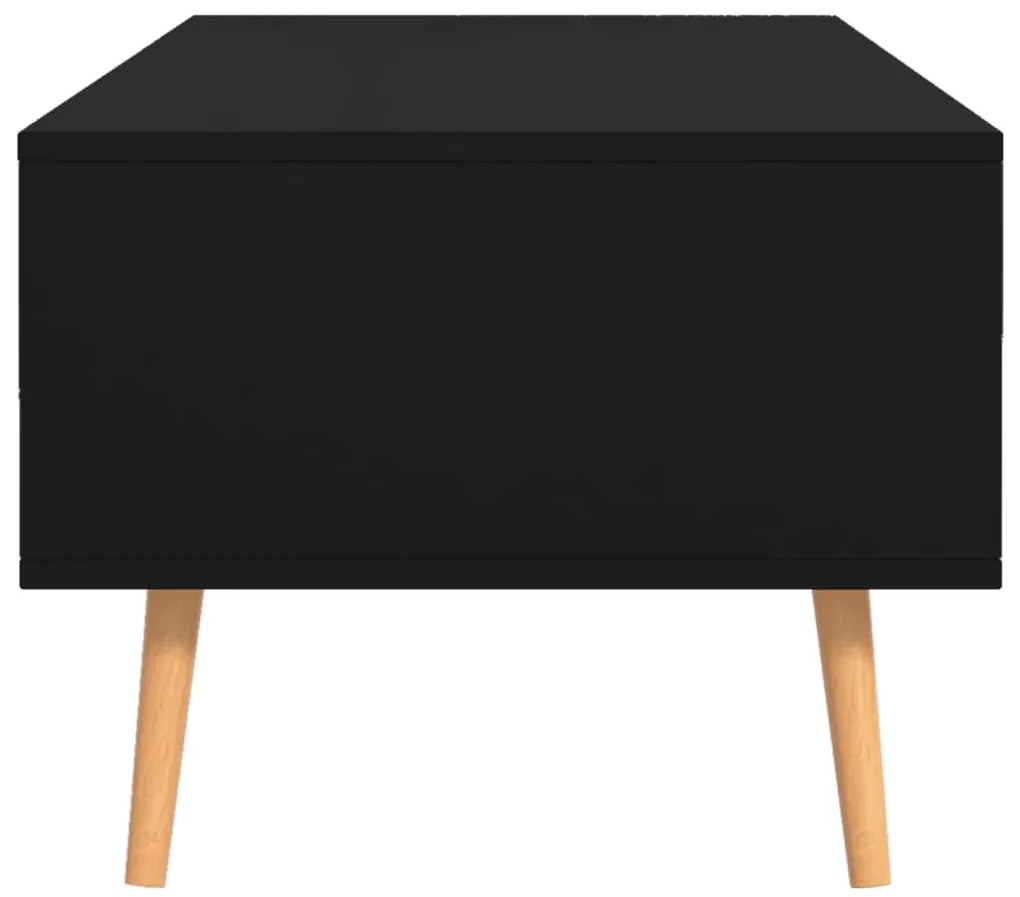 Fekete szerelt fa dohányzóasztal 100 x 49,5 x 43 cm