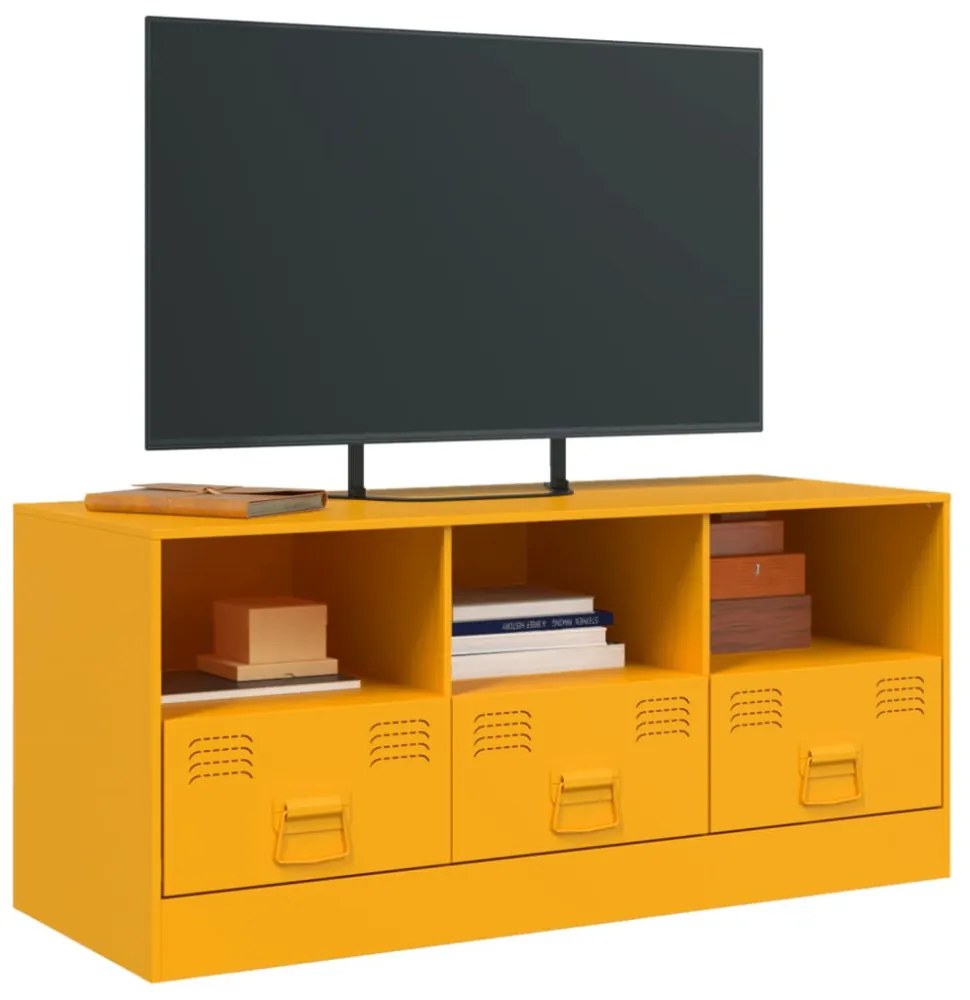 mustársárga acél TV-szekrény 99 x 39 x 44 cm