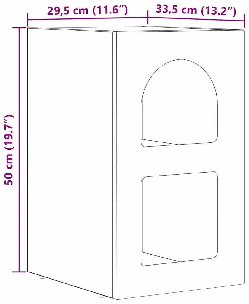 Éjjeli asztal Beton Szürke 29.5 x 35 x 50 cm Faanyag