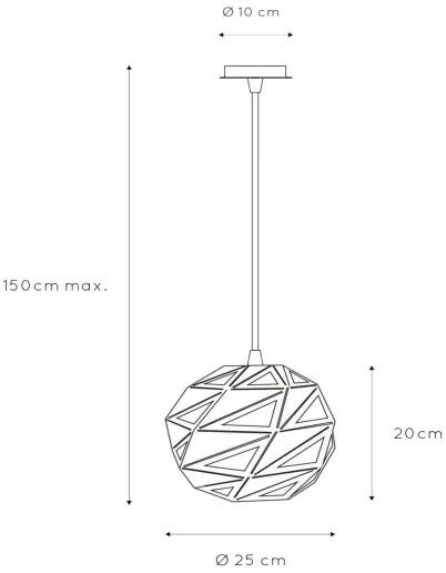 Lucide 21415/25/30 - Csillár zsinóron MALUNGA 1xE27/60W/230V