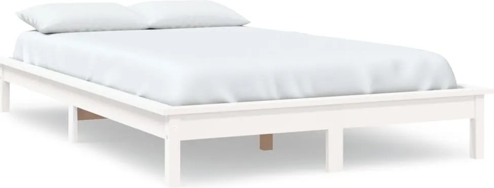 vidaXL fehér tömör fenyőfa ágykeret 120 x 190 cm Small Double