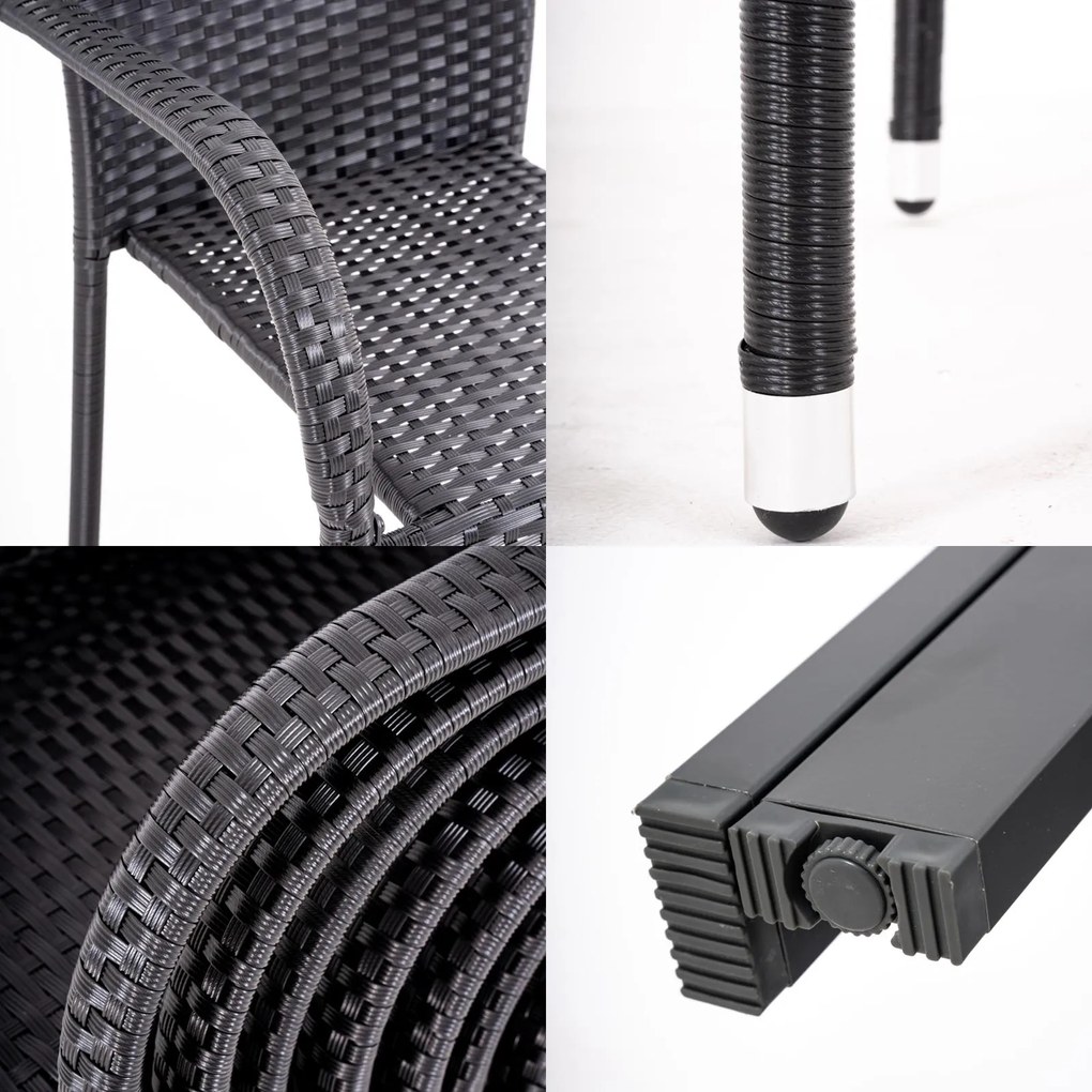 Furnigo Essen 1+6 fekete rattan kerti bútor szett